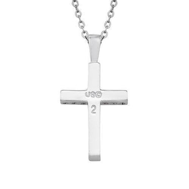 White 14K Solid White Gold Diamond Womens Cross Pendant 0.35 Ctw